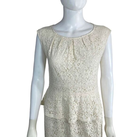 Spense Women’s Size 10 Party Dress Floral Cream Sleeveless Back Buttons - Picture 3 of 8